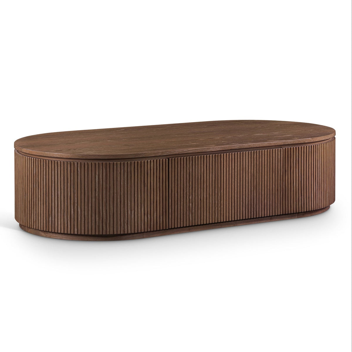 Moana Brown Solid Wood Storage Coffee Table in brown, 64" wide, primary product view