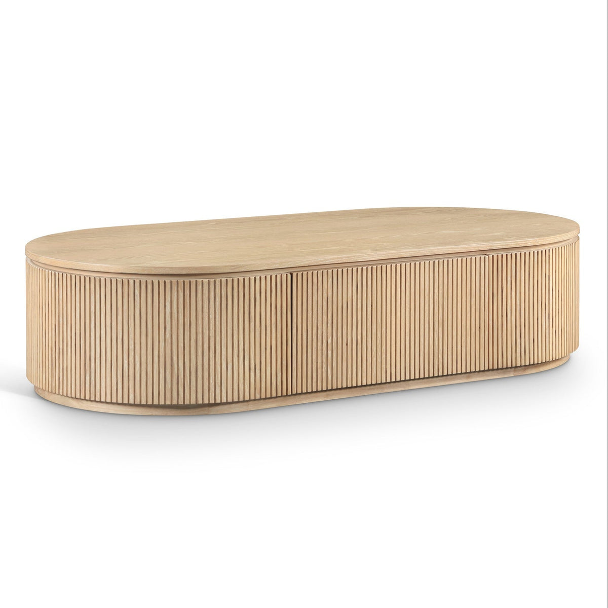 Moana Natural Solid Wood Storage Coffee Table in natural, 64" wide, primary product view