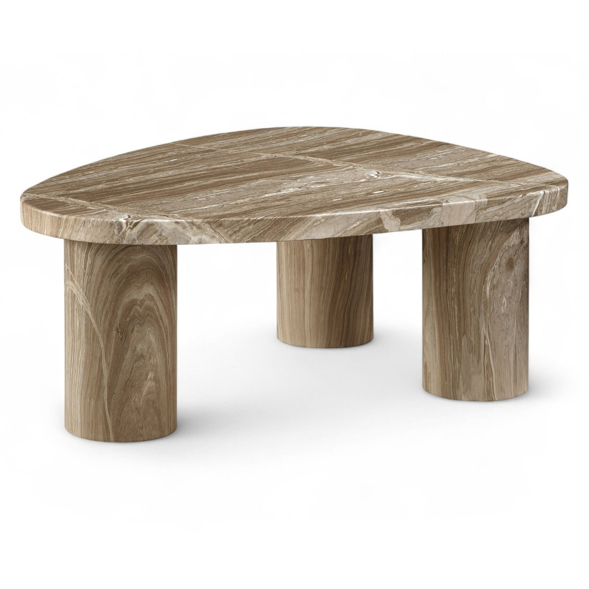Teramo Beige Concrete Indoor/Outdoor Coffee Table in beige marble-finish concrete, 38x30", primary product view