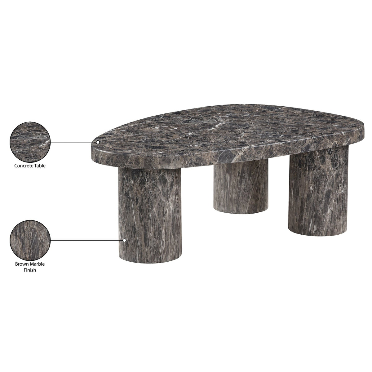 Teramo Brown Concrete Indoor/Outdoor Coffee Table