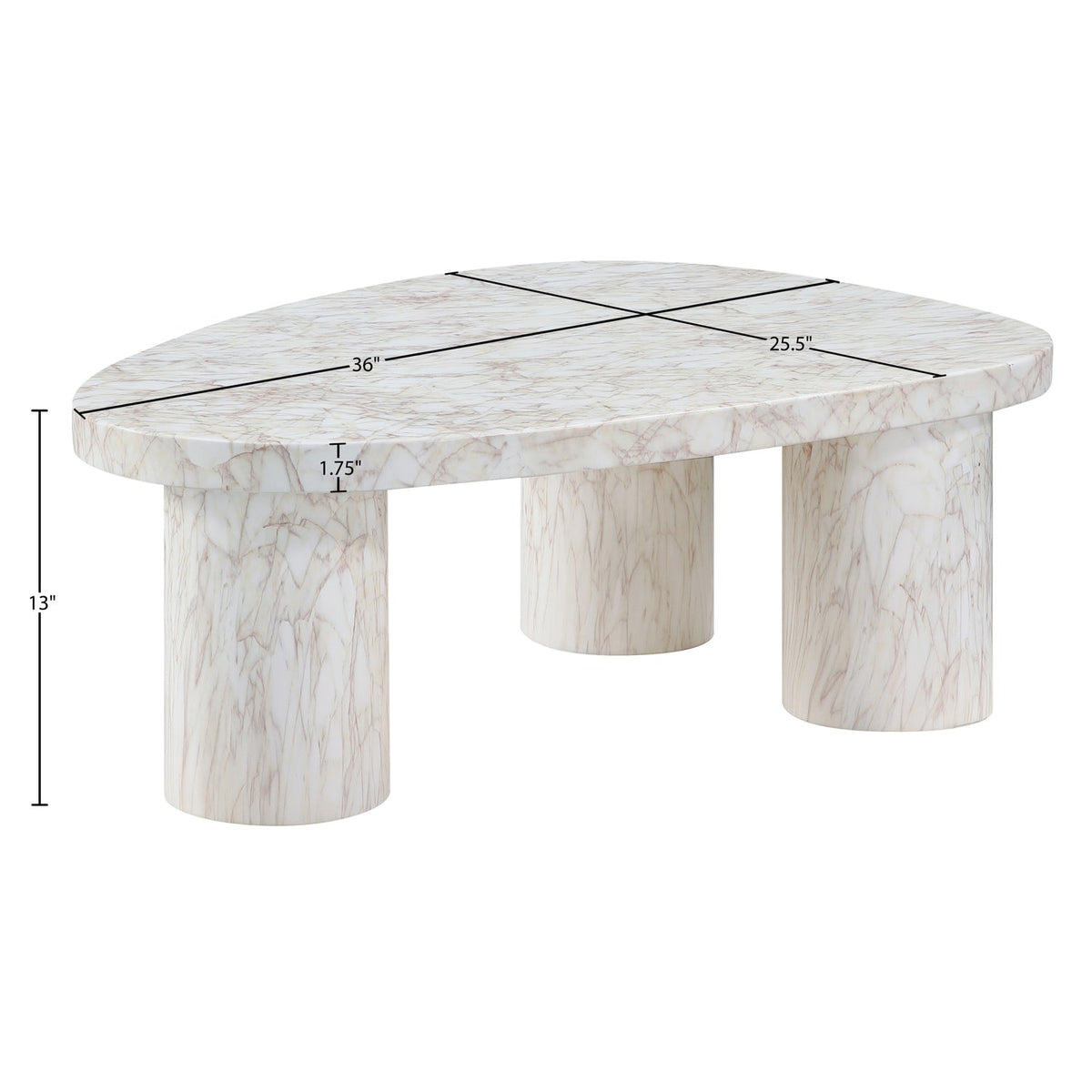 Teramo White Concrete Indoor/Outdoor Coffee Table
