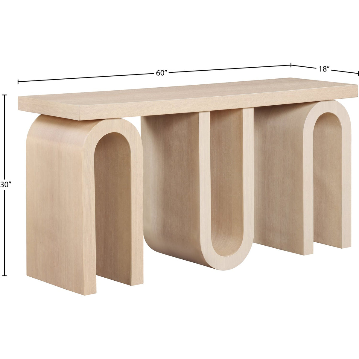 Westbourne Natural Oak Veneer Console Table
