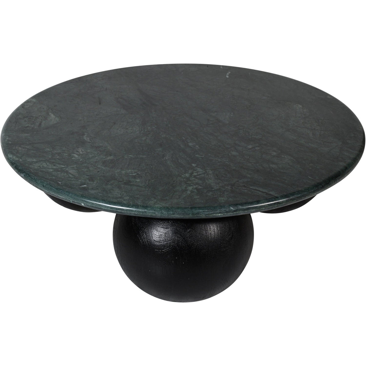 Treviso Green Genuine Marble Top And Mango Wood Base Coffee Table