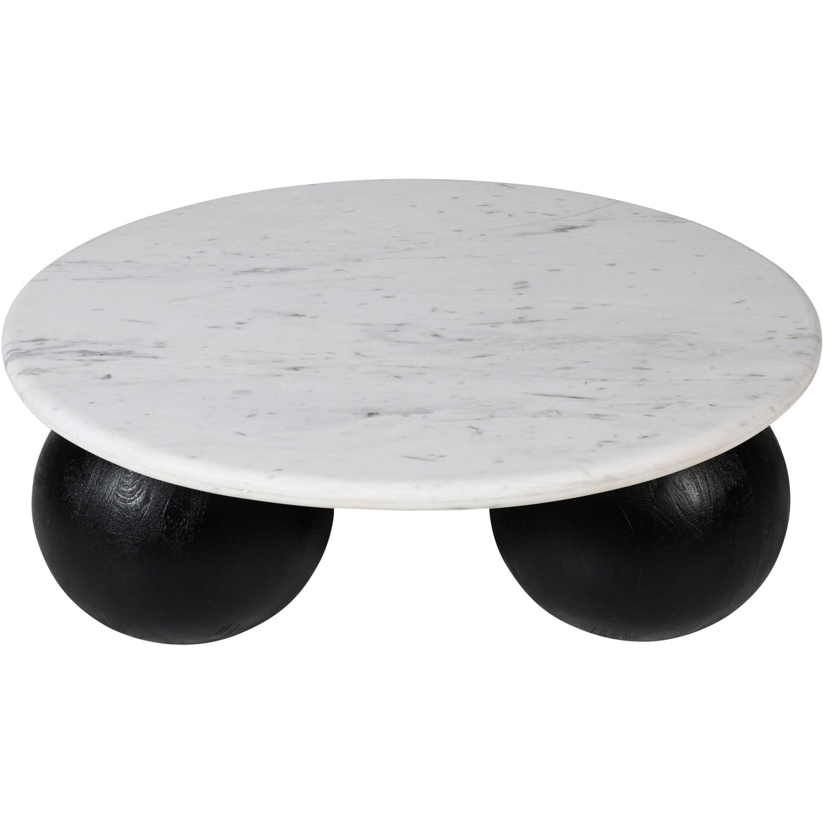 Treviso White Genuine Marble Top And Mango Wood Base Coffee Table