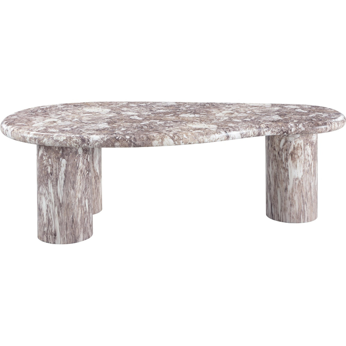 Sassari Brown Marble Finish Concrete Indoor/Outdoor Coffee Table