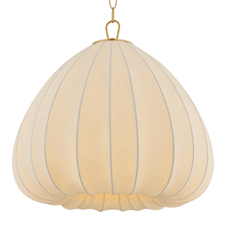 Hudson Valley Lighting Oak Summit Small Pendant in Aged Brass, primary product view