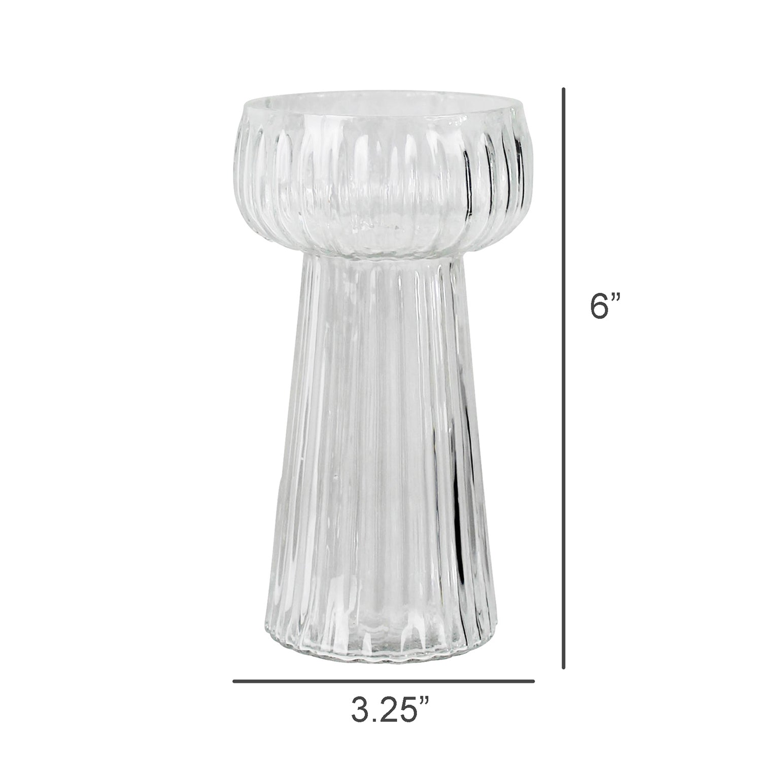 Fluted Ribbed Bulb Vase