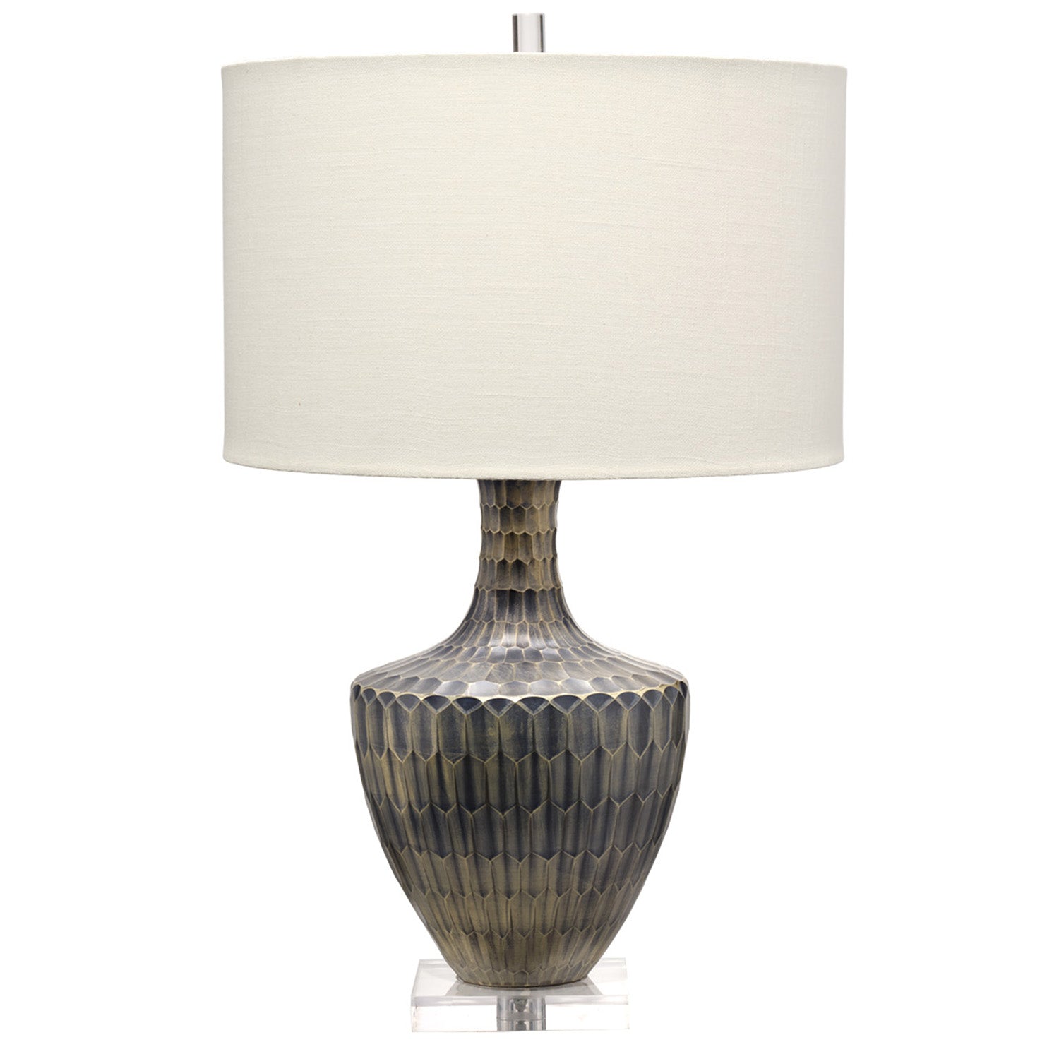 Jamie Young Boa Indigo Etched Glass Table Lamp