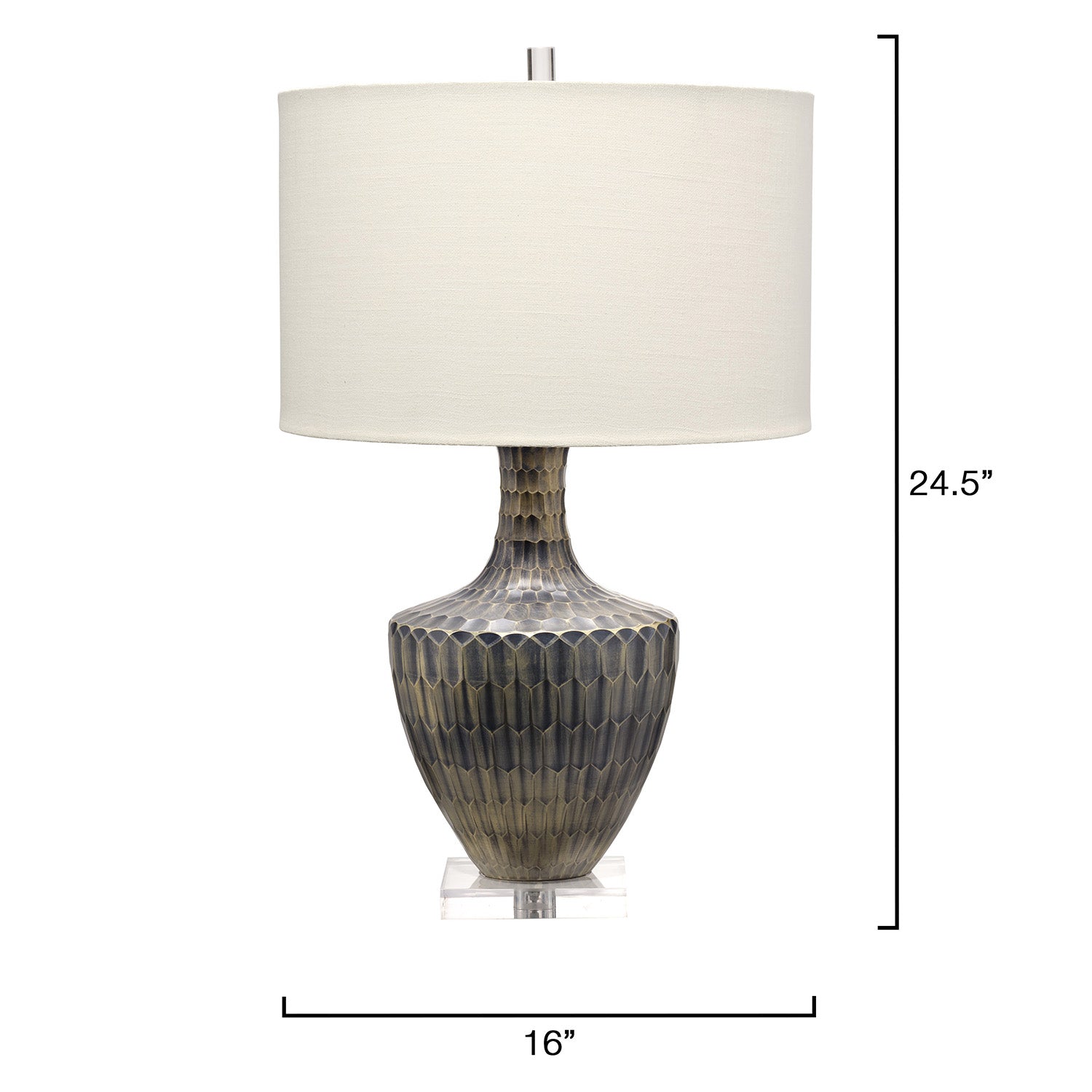 Jamie Young Boa Indigo Etched Glass Table Lamp – styled in a room setting