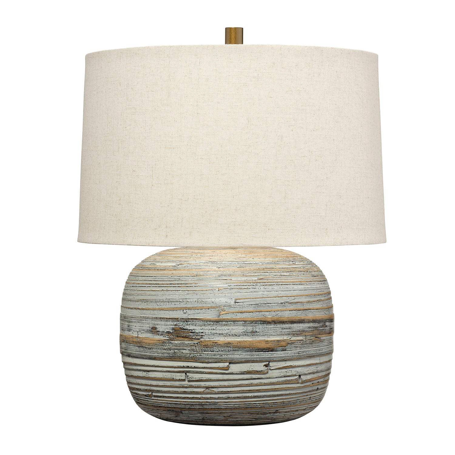 Jamie Young Cocoon White White Washed Bamboo Table Lamp