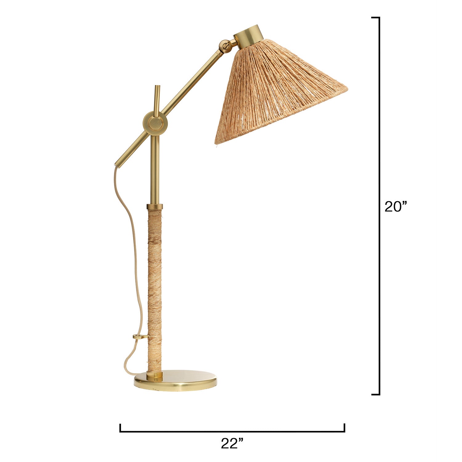 Jamie Young Fitzgerald Natural Abaca Rope Table Lamp