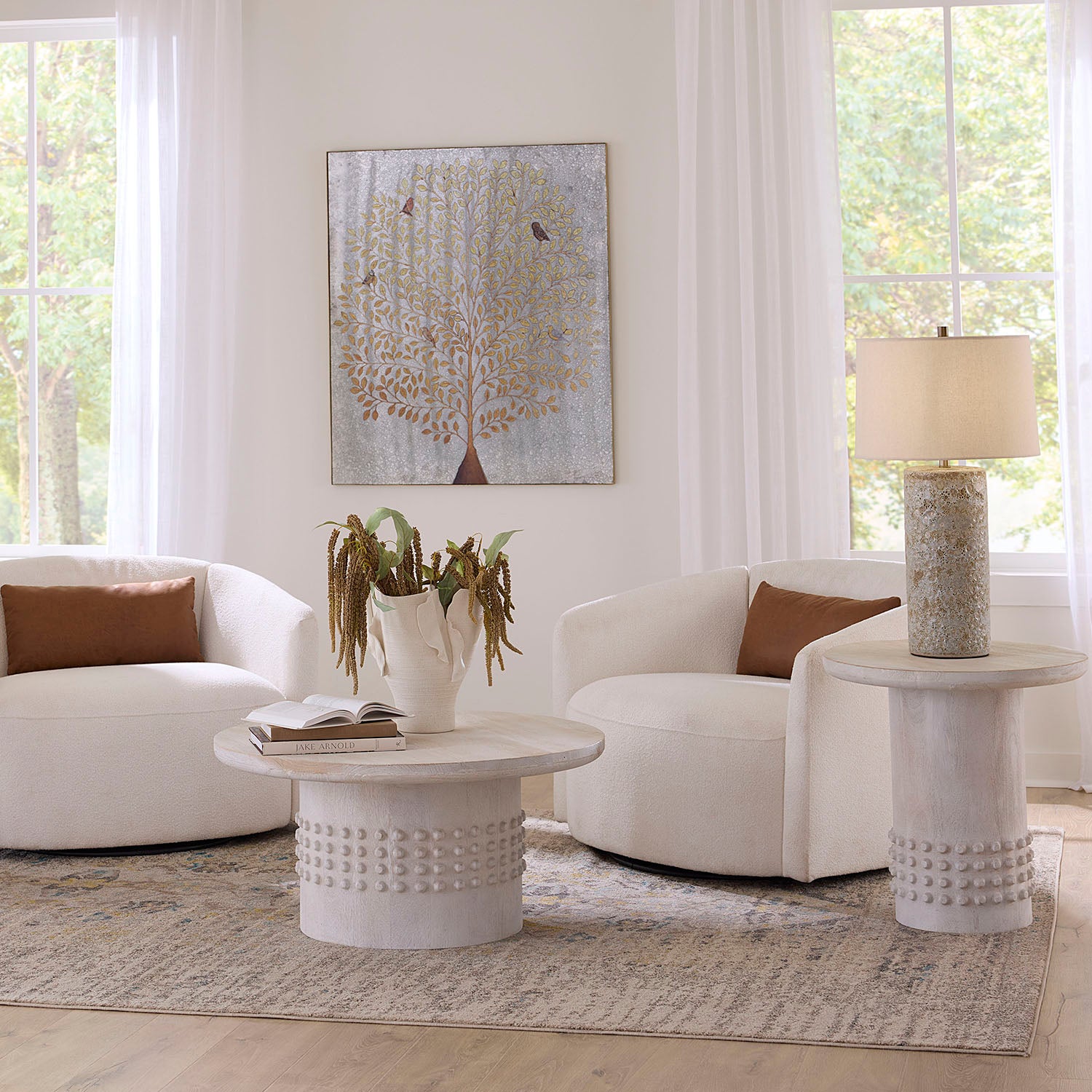 Jamie Young Lava Volcanic Cream Table Lamp