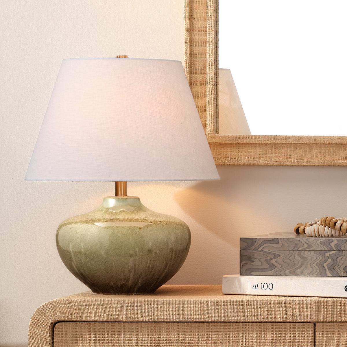 Jamie Young Monroe Olive Green Table Lamp