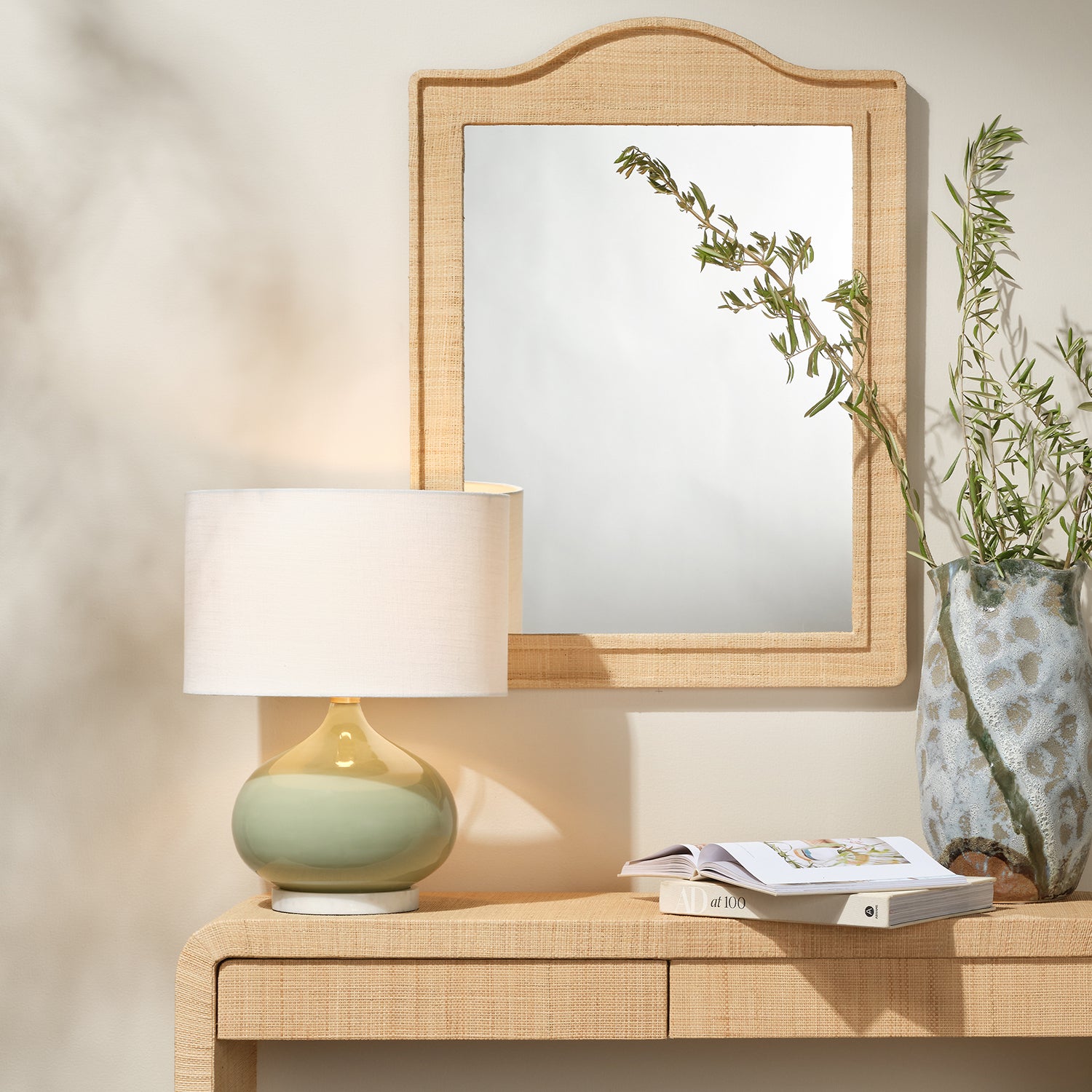 Jamie Young Moss Sage Green Table Lamp