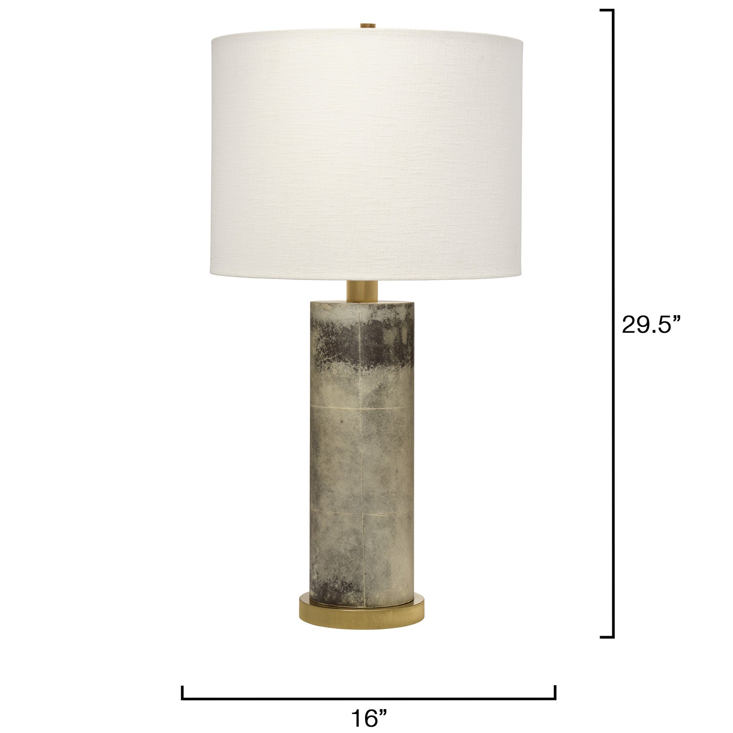 Jamie Young Rivet table lamp, detail of ribbed brass finial