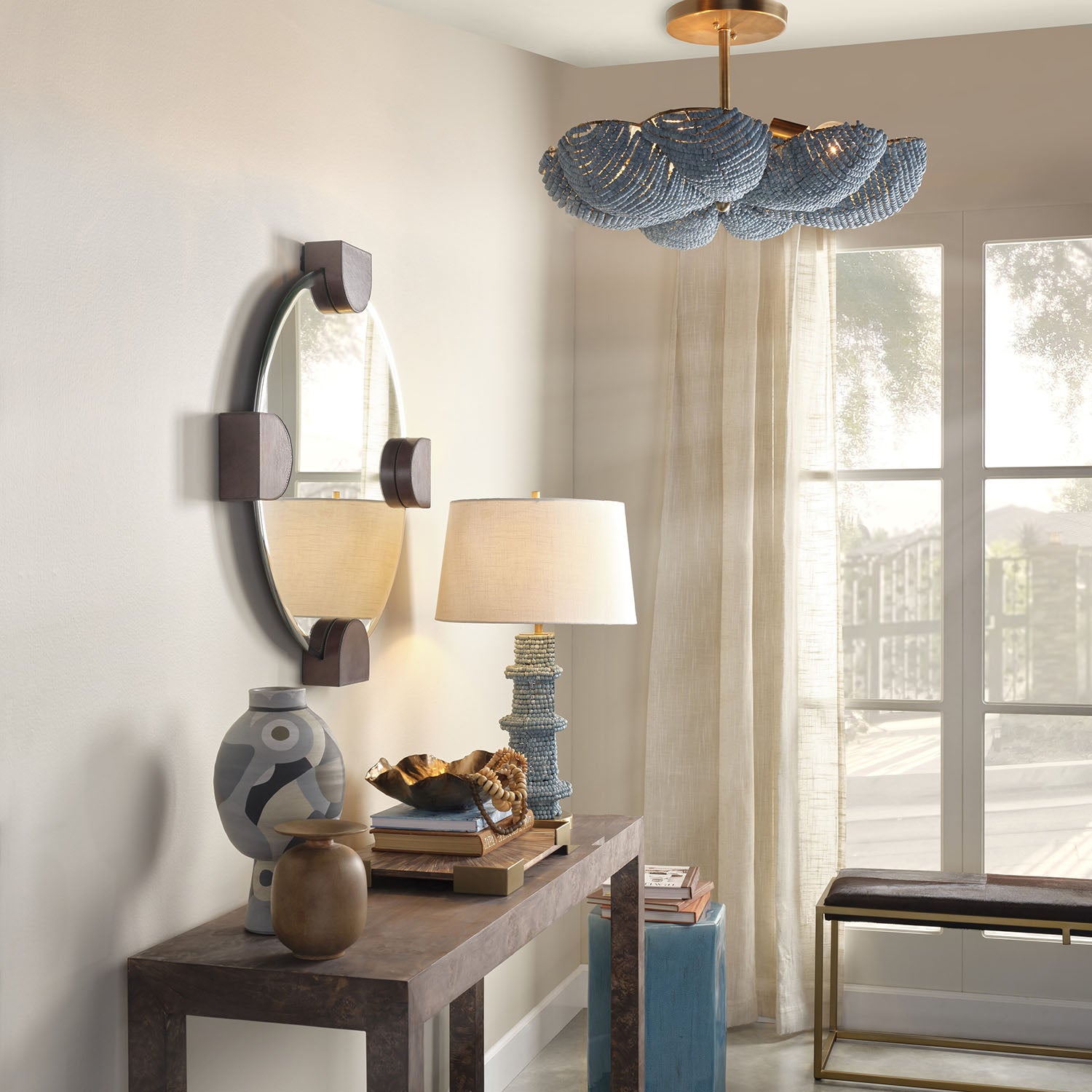 Jamie Young Rowan Blue Table Lamp