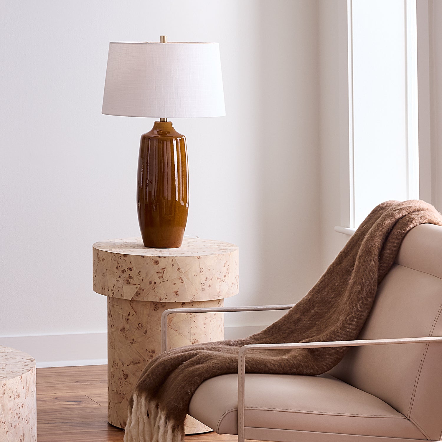 Jamie Young Toffee Cider Brown Table Lamp