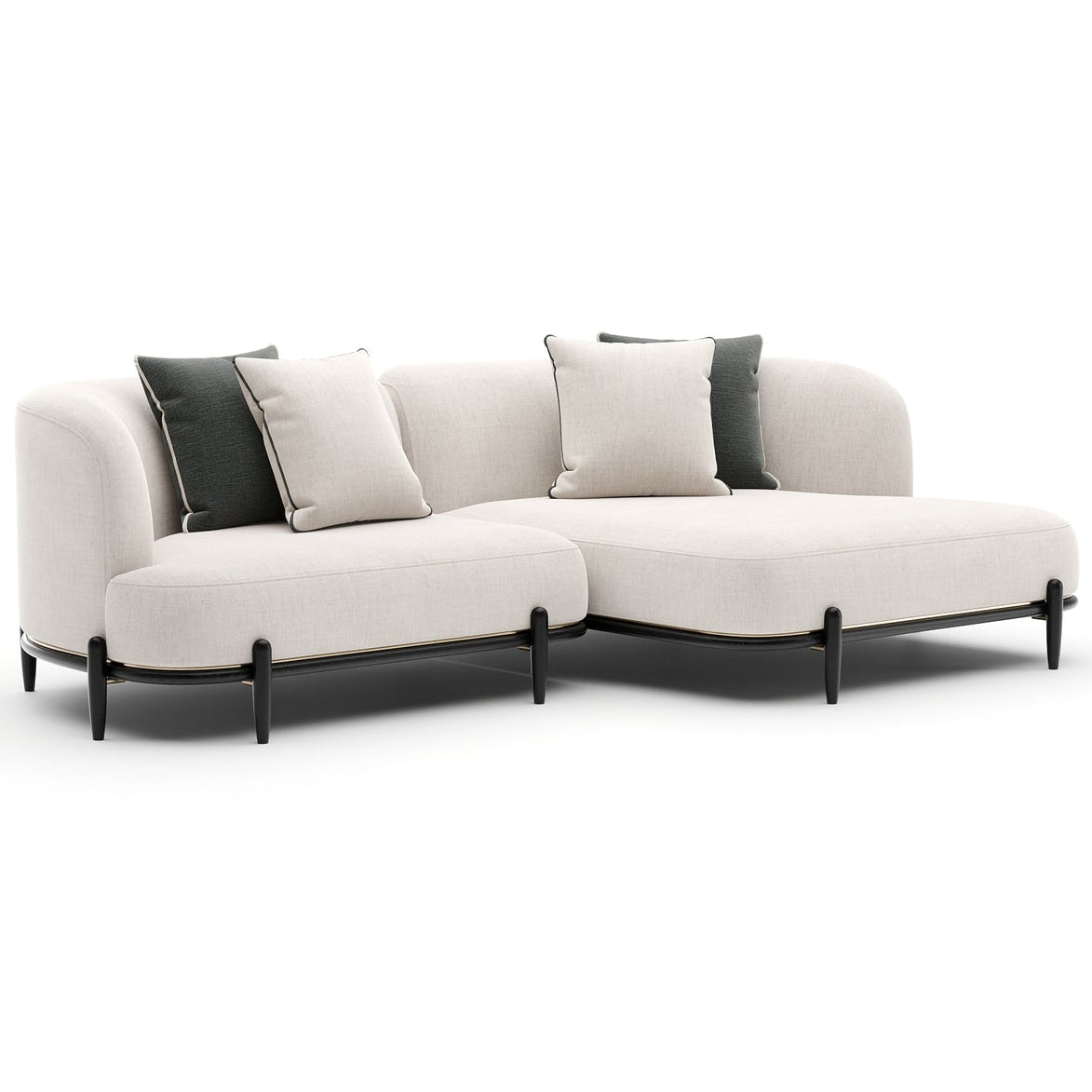 Caracole Madera RAF Small Chaise Sectional Sofa