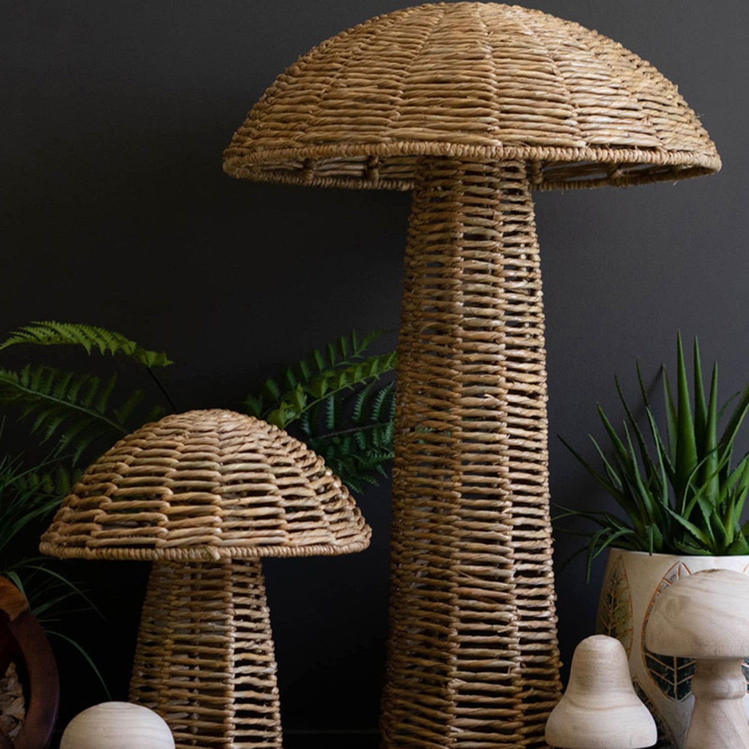 Woven Seagrass Mushroom Set of 4