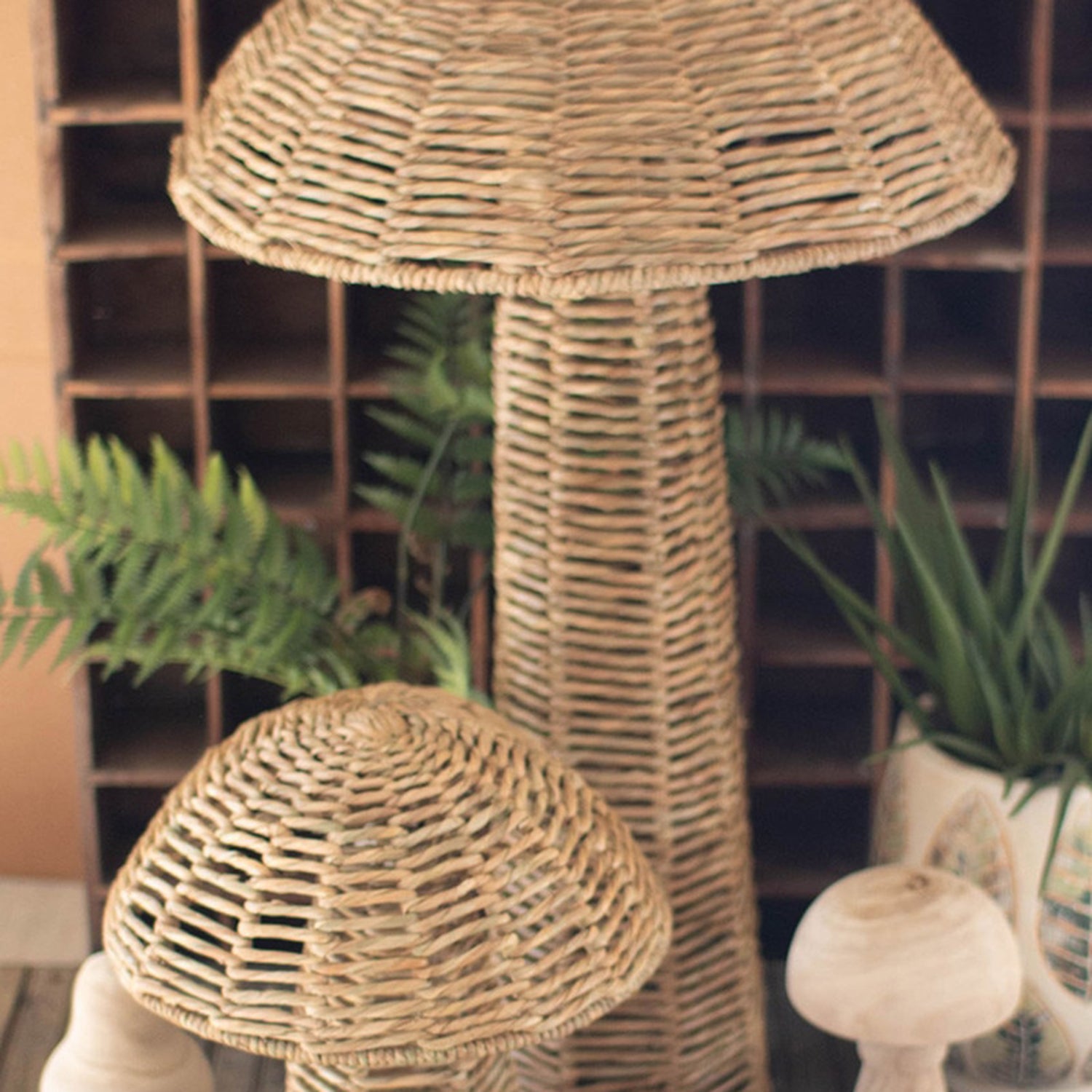 Woven Seagrass Mushroom Set of 4