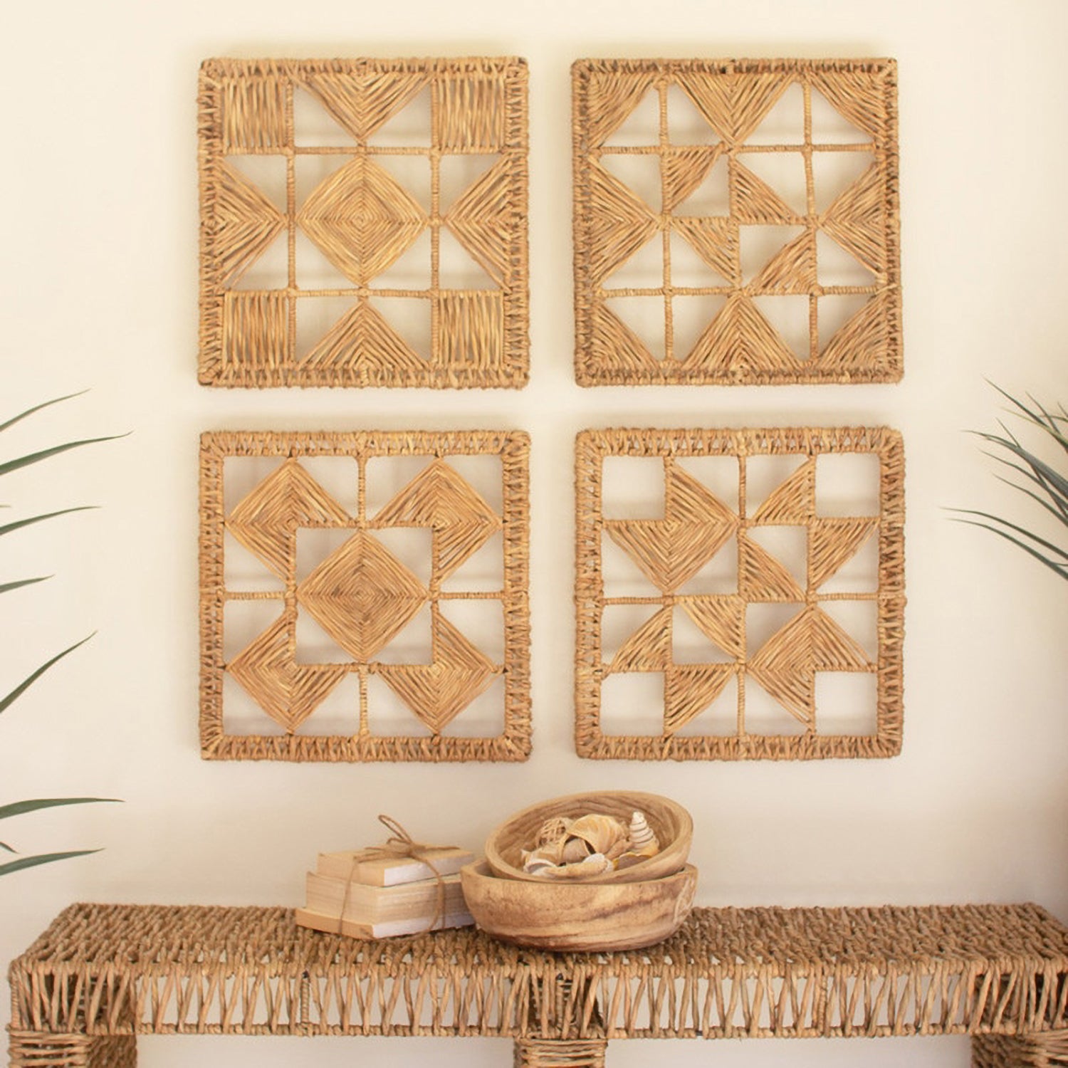 Quilt Pattern Wall Art Set of 4