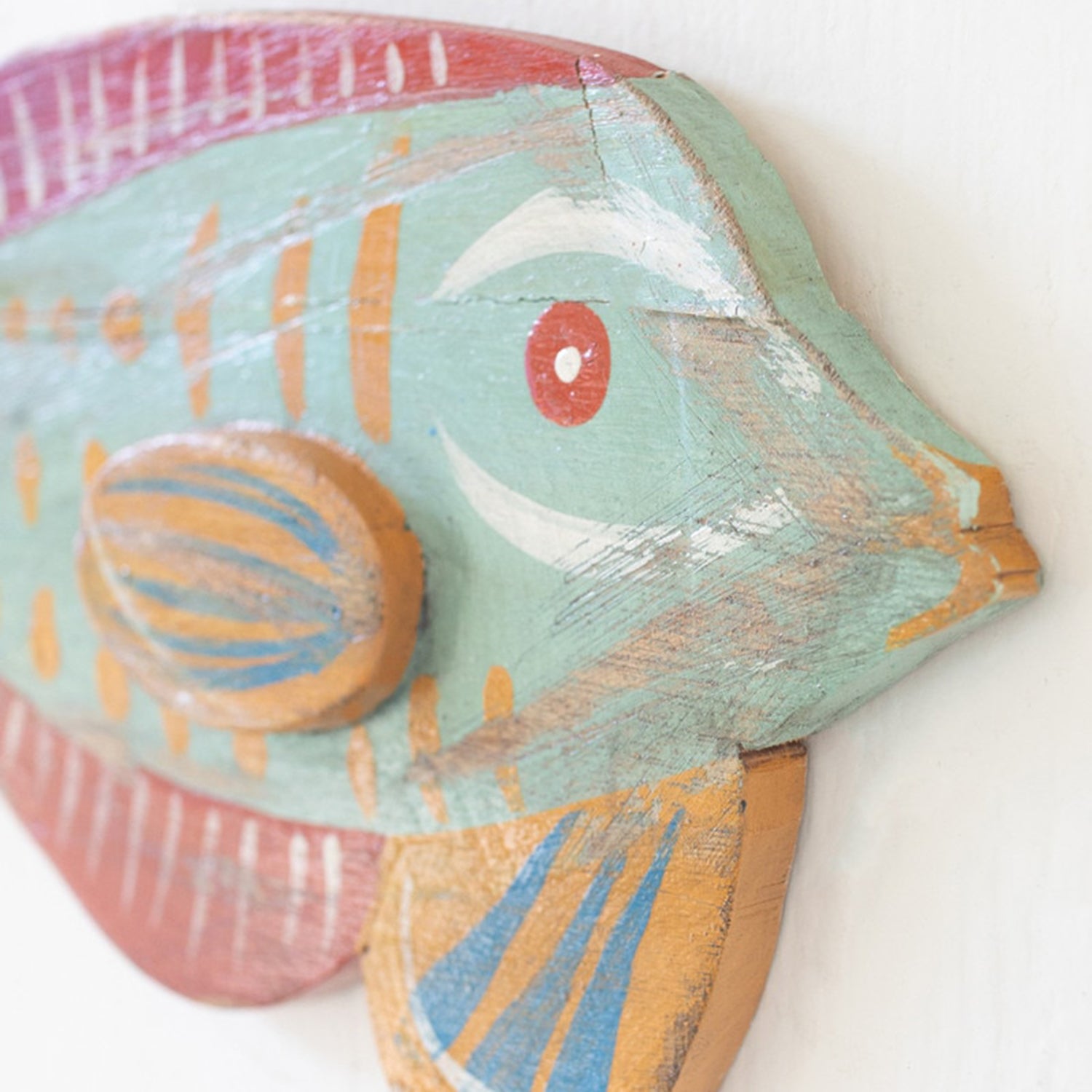 Colorful Wood Fish Wall Art Set of 2