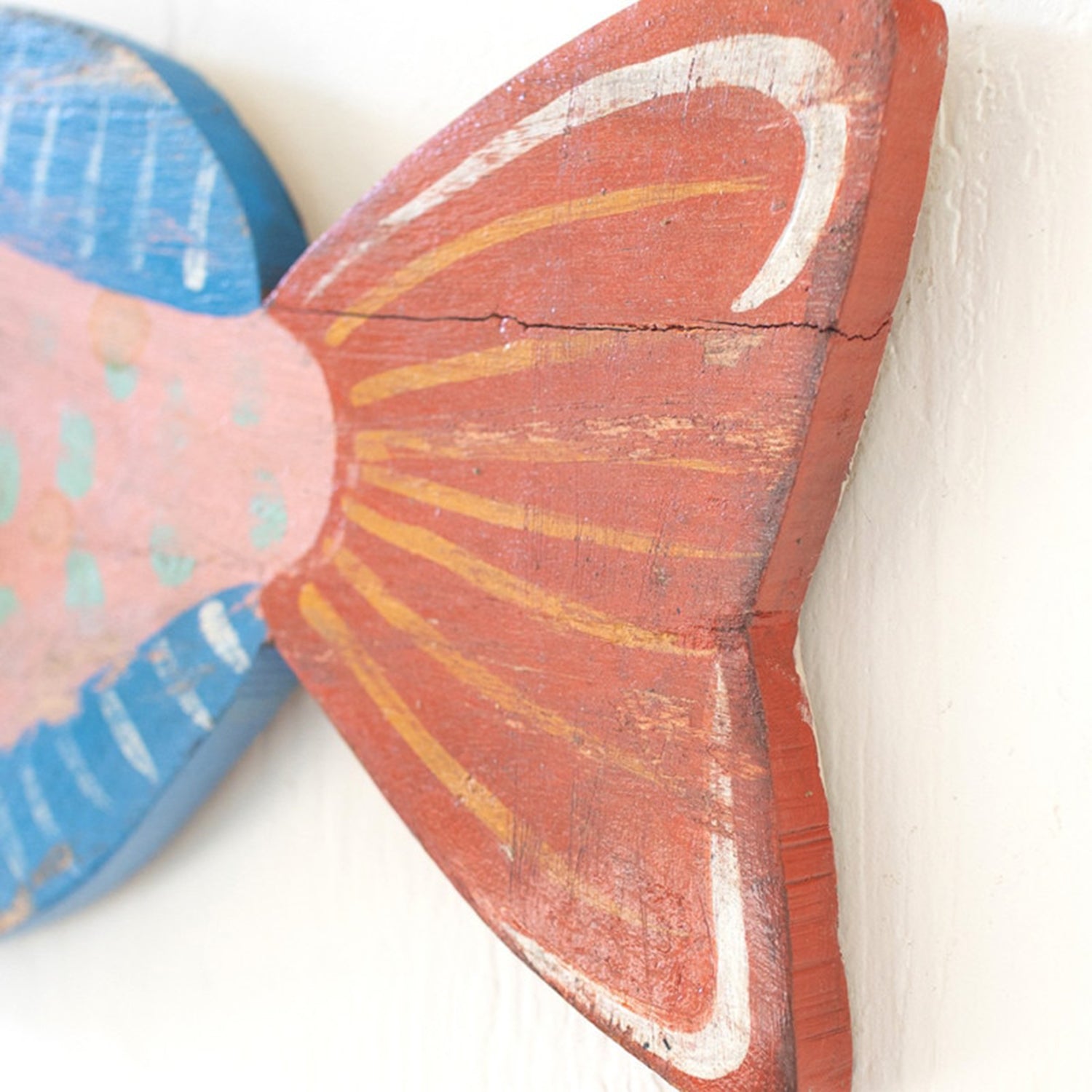 Colorful Wood Fish Wall Art Set of 2