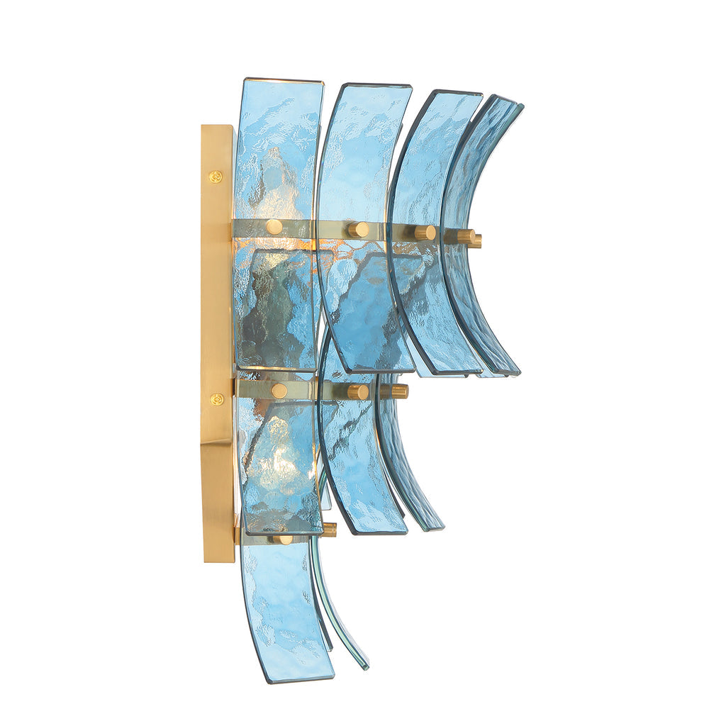 Crystorama Abigail 3 Light Aged Brass Sconce