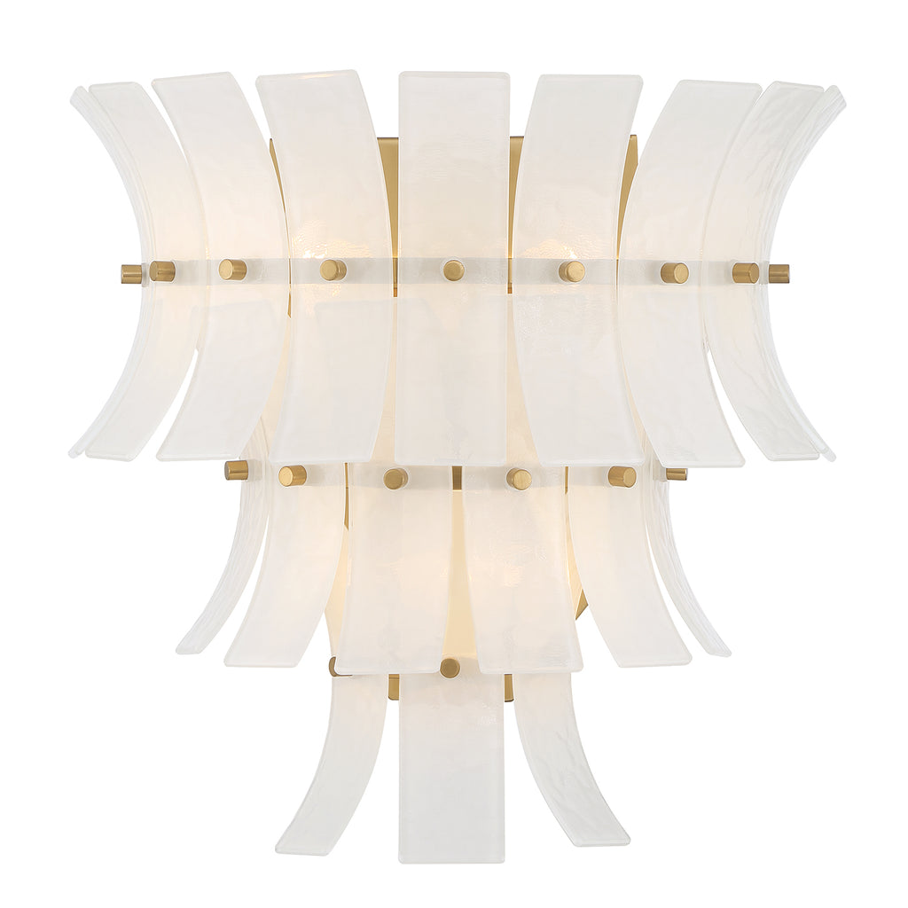 Crystorama Abigail 3 Light Aged Brass Sconce
