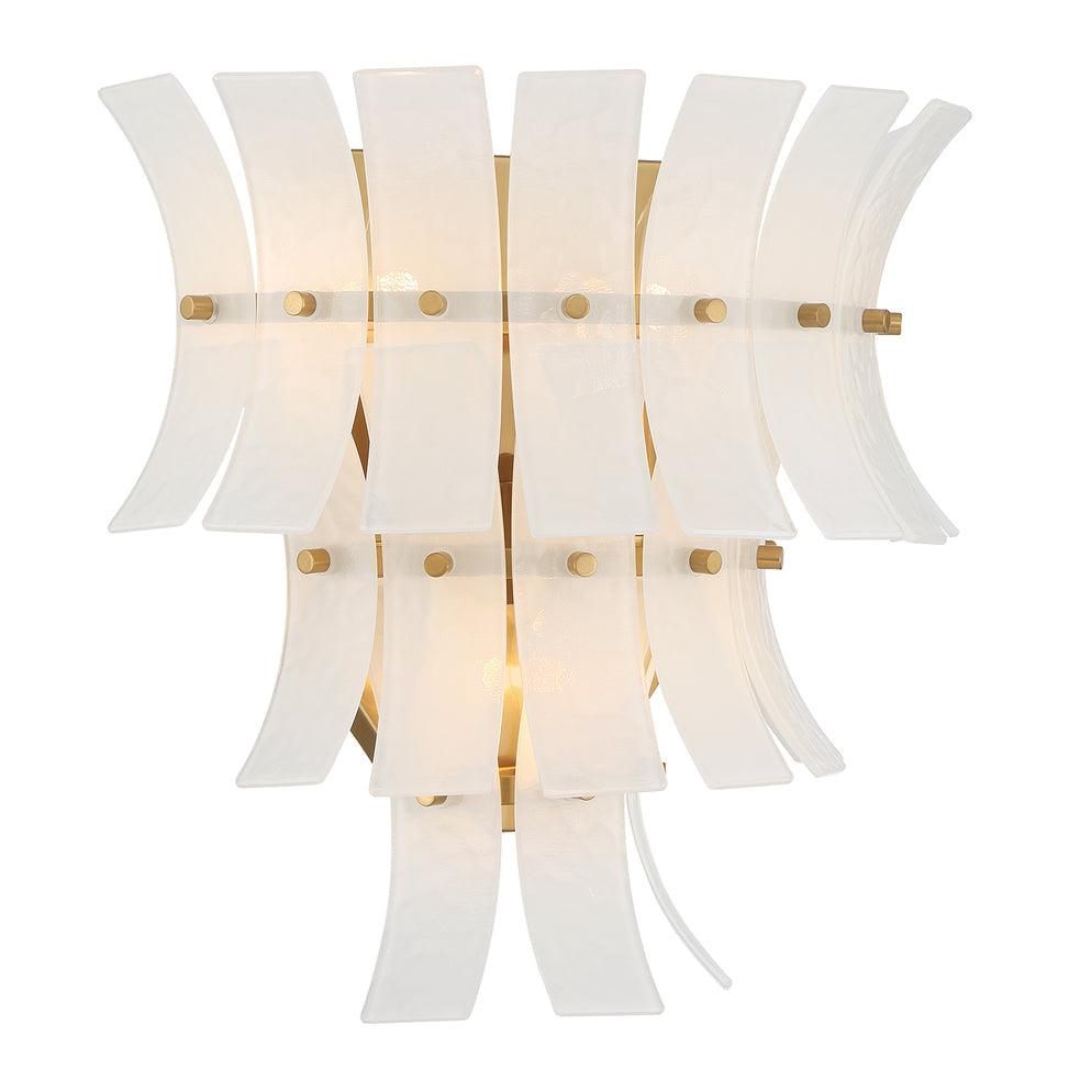 Crystorama Abigail 3 Light Aged Brass Sconce