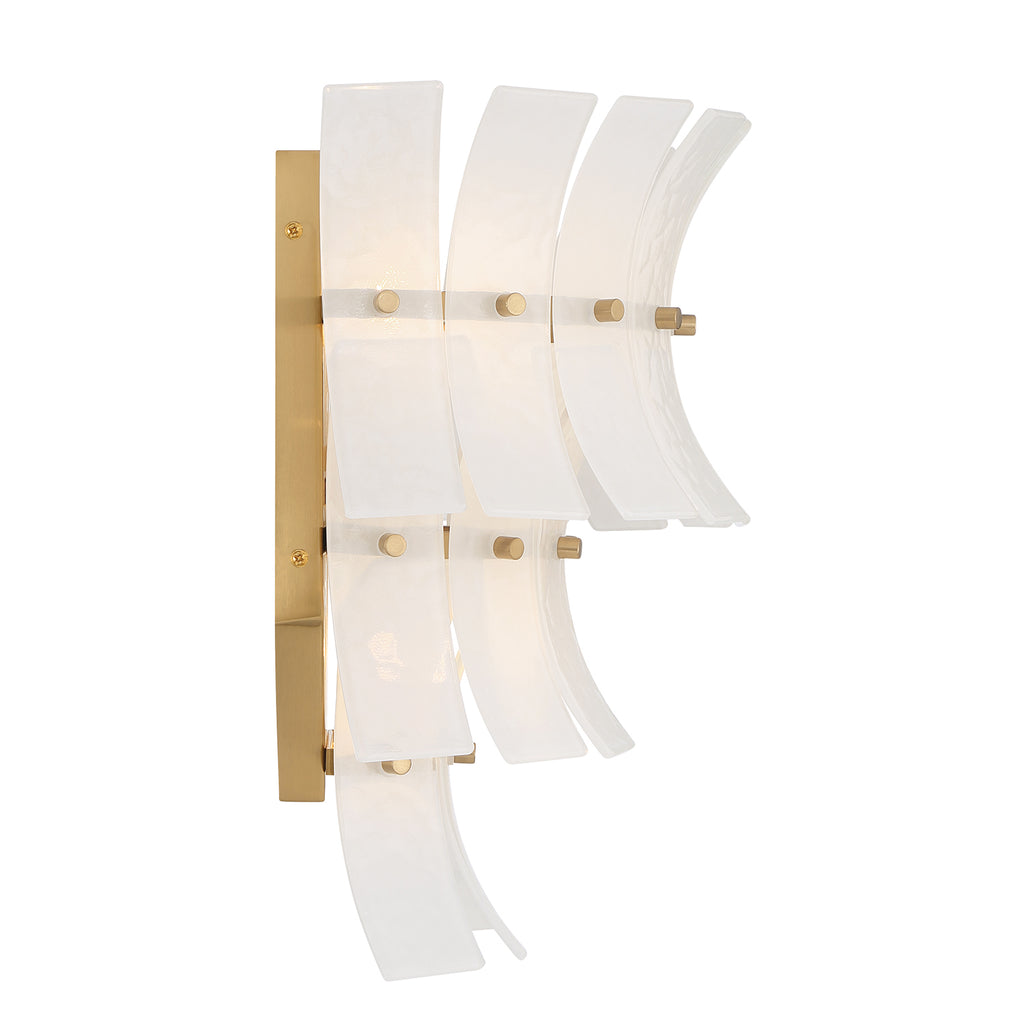 Crystorama Abigail 3 Light Aged Brass Sconce