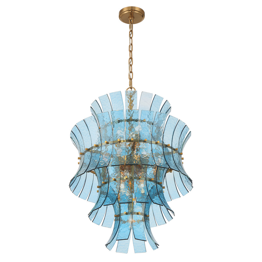 Crystorama Abigail 13 Light Aged Brass Chandelier