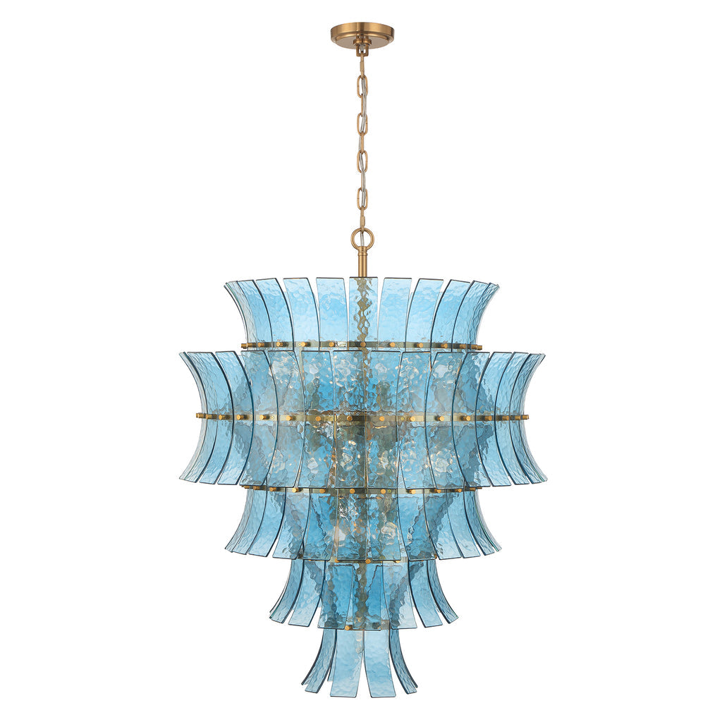 Crystorama Abigail 21 Light Aged Brass Chandelier