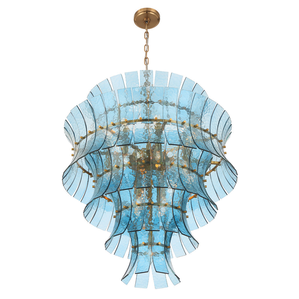 Crystorama Abigail 21 Light Aged Brass Chandelier