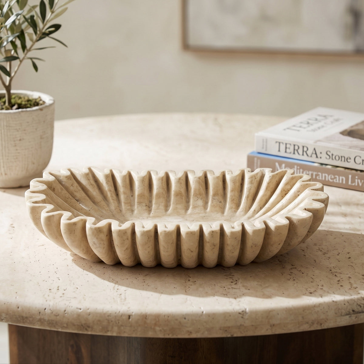 Valenza Travertine Decorative Bowl