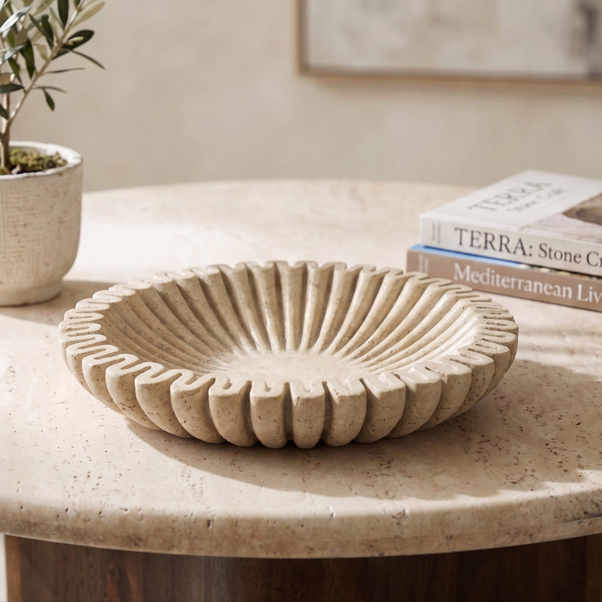 Valenza Travertine Decorative Bowl