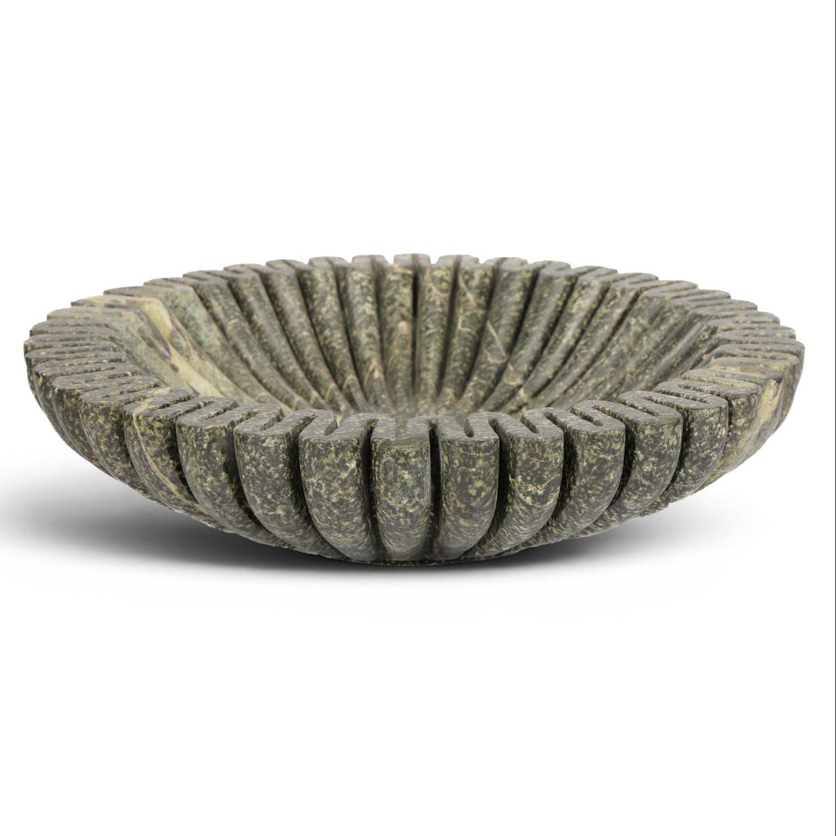 Valenza Green Genuine Marble Decorative Bowl in green forest marble, primary product view