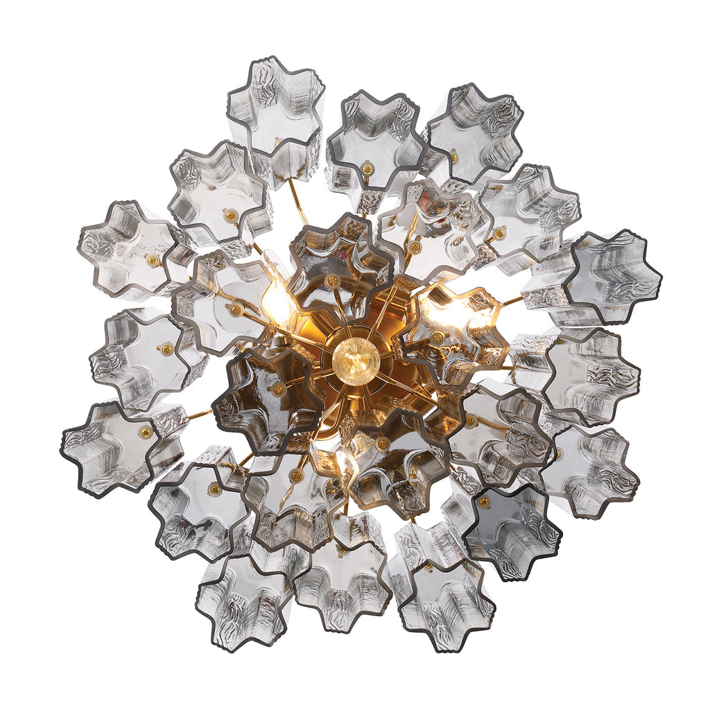 Crystorama Addis 4 Light Aged Brass Semi Flush Mount