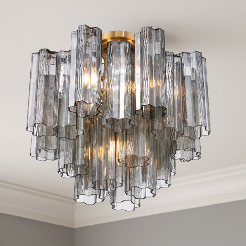 Crystorama Addis 4 Light Aged Brass Semi Flush Mount