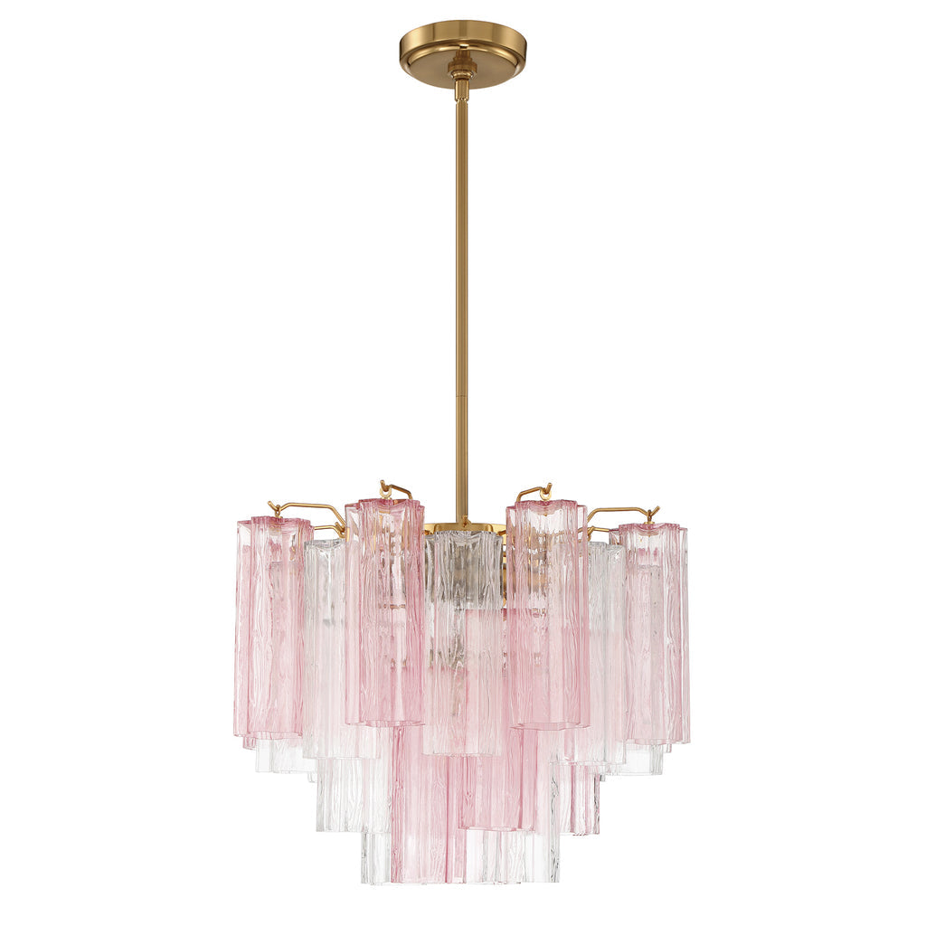 Crystorama Addis 4 Light Aged Brass/Spring Mini Chandelier