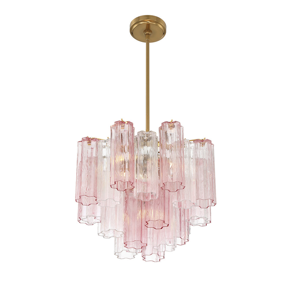 Crystorama Addis 4 Light Aged Brass/Spring Mini Chandelier