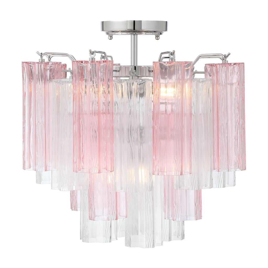 Crystorama Addis 4 Light Polished Chrome Semi Flush Mount