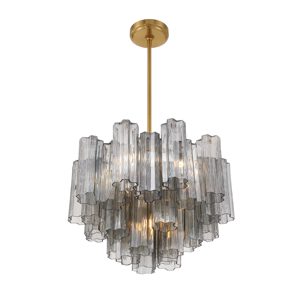 Crystorama Addis 6 Light Aged Brass Chandelier