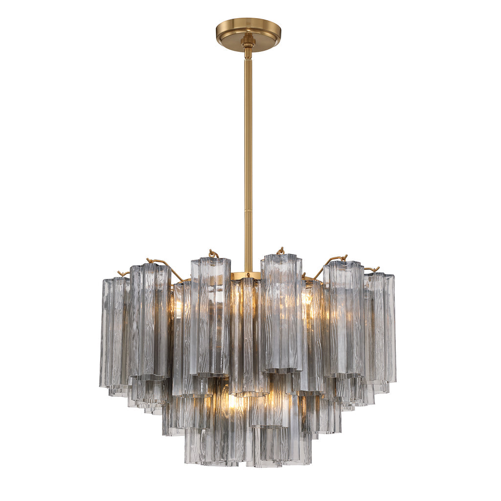 Crystorama Addis 9 Light Aged Brass Chandelier