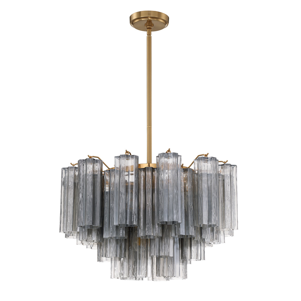 Crystorama Addis 9 Light Aged Brass Chandelier