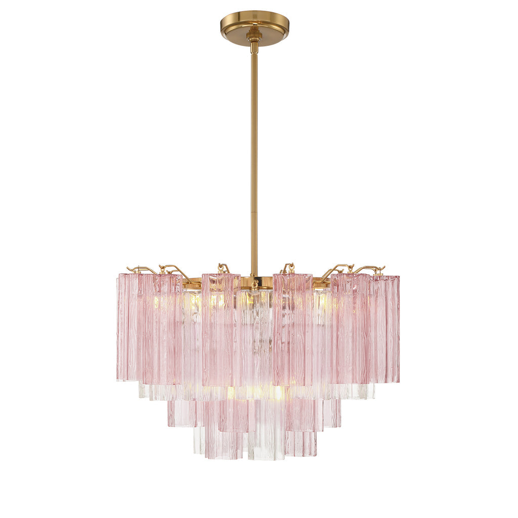 Crystorama Addis 9 Light Aged Brass Chandelier