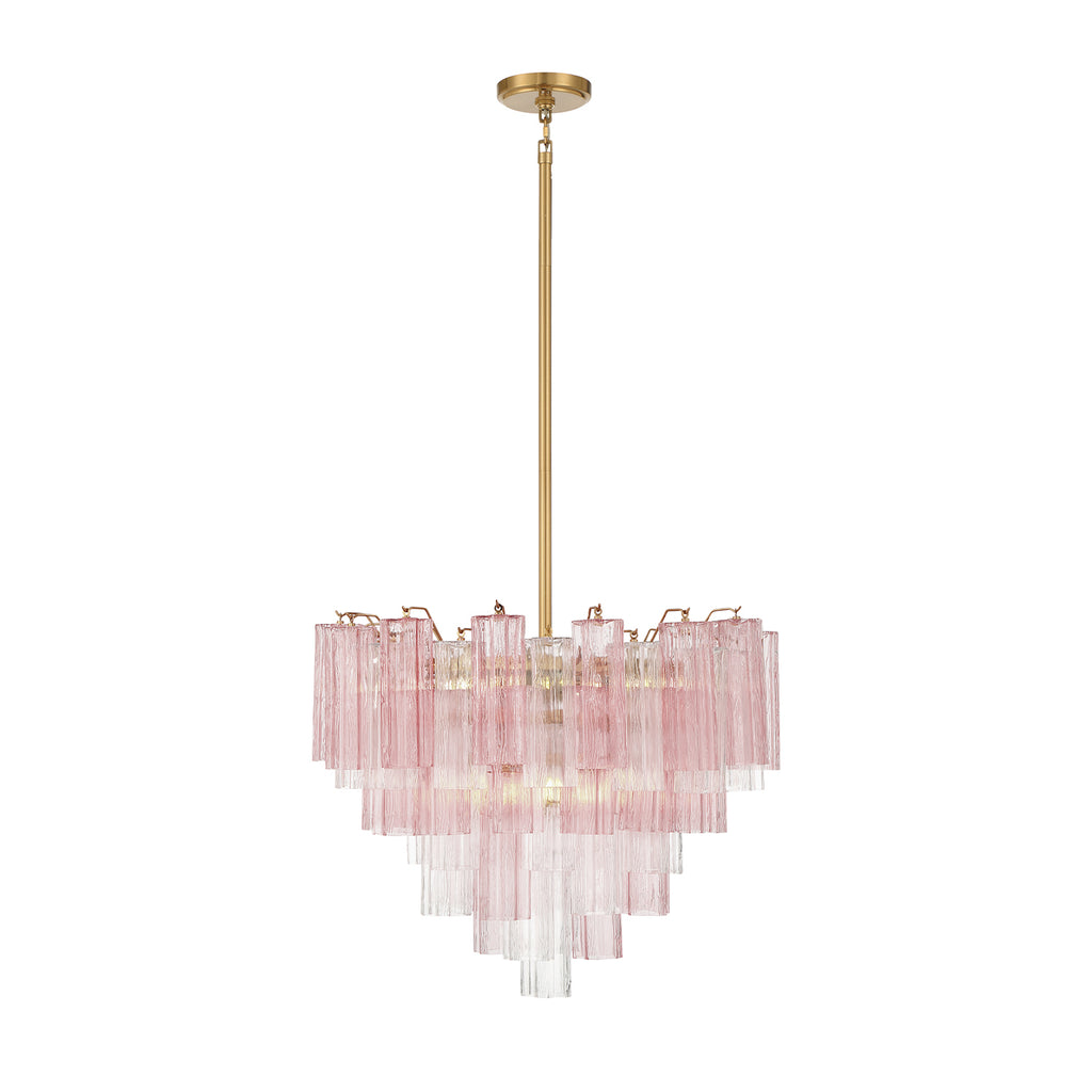 Crystorama Addis 12 Light Aged Brass Chandelier