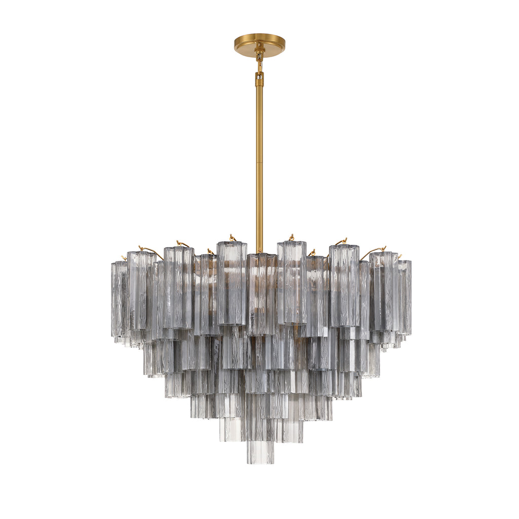 Crystorama Addis 16 Light Aged Brass Chandelier