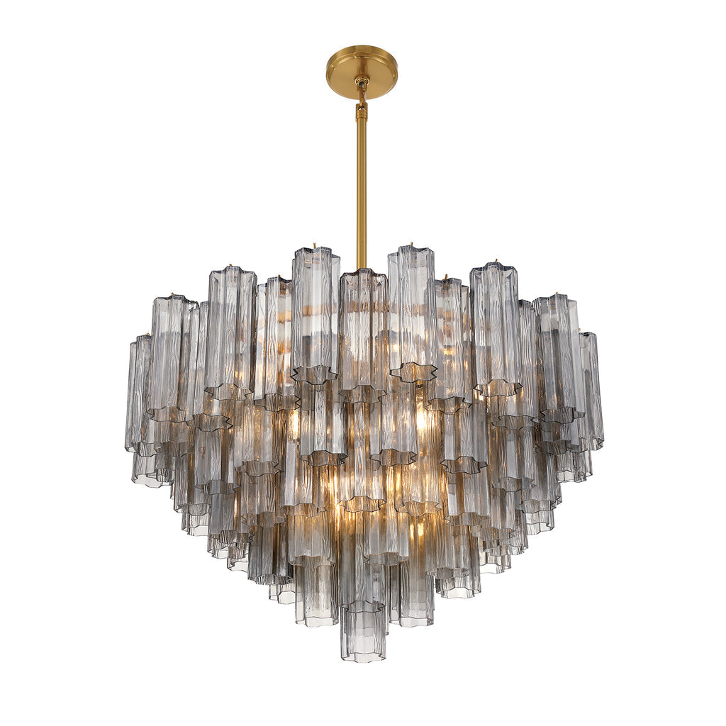 Crystorama Addis 16 Light Aged Brass Chandelier