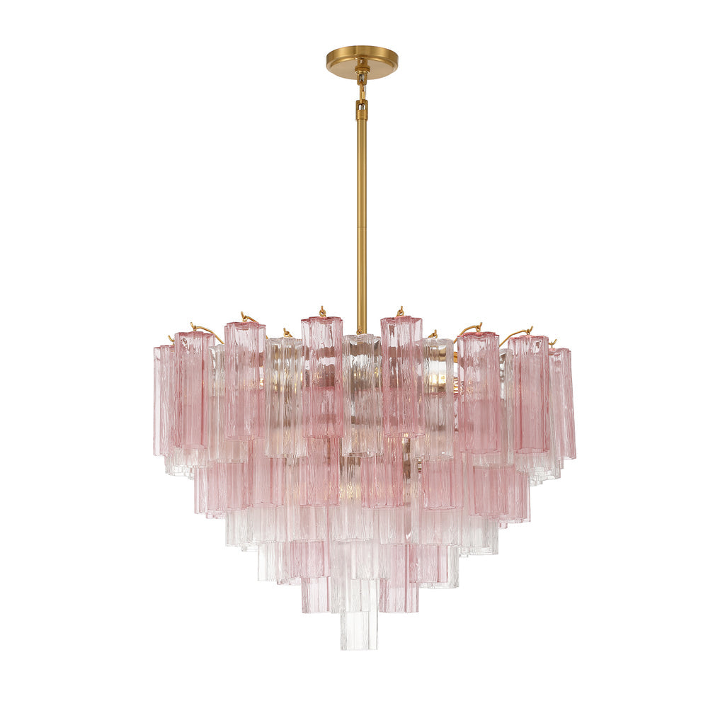 Crystorama Addis 16 Light Aged Brass Chandelier